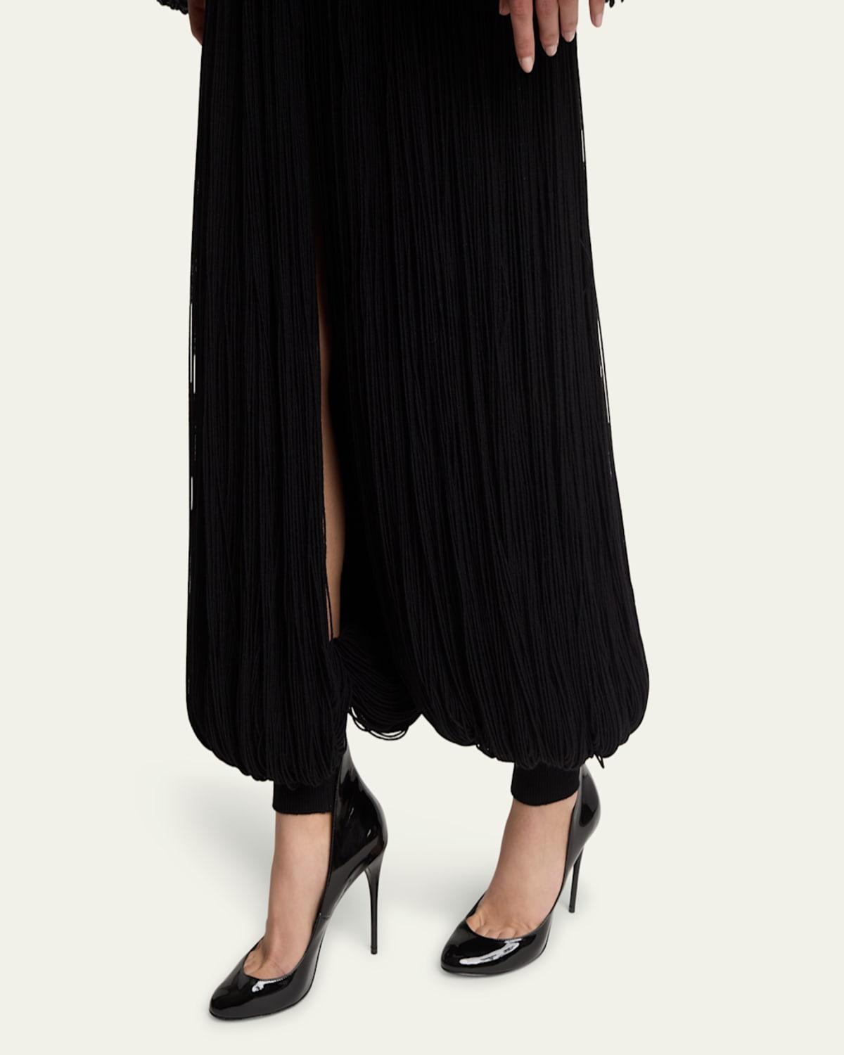 Wide Harem Fringe Wool Pants