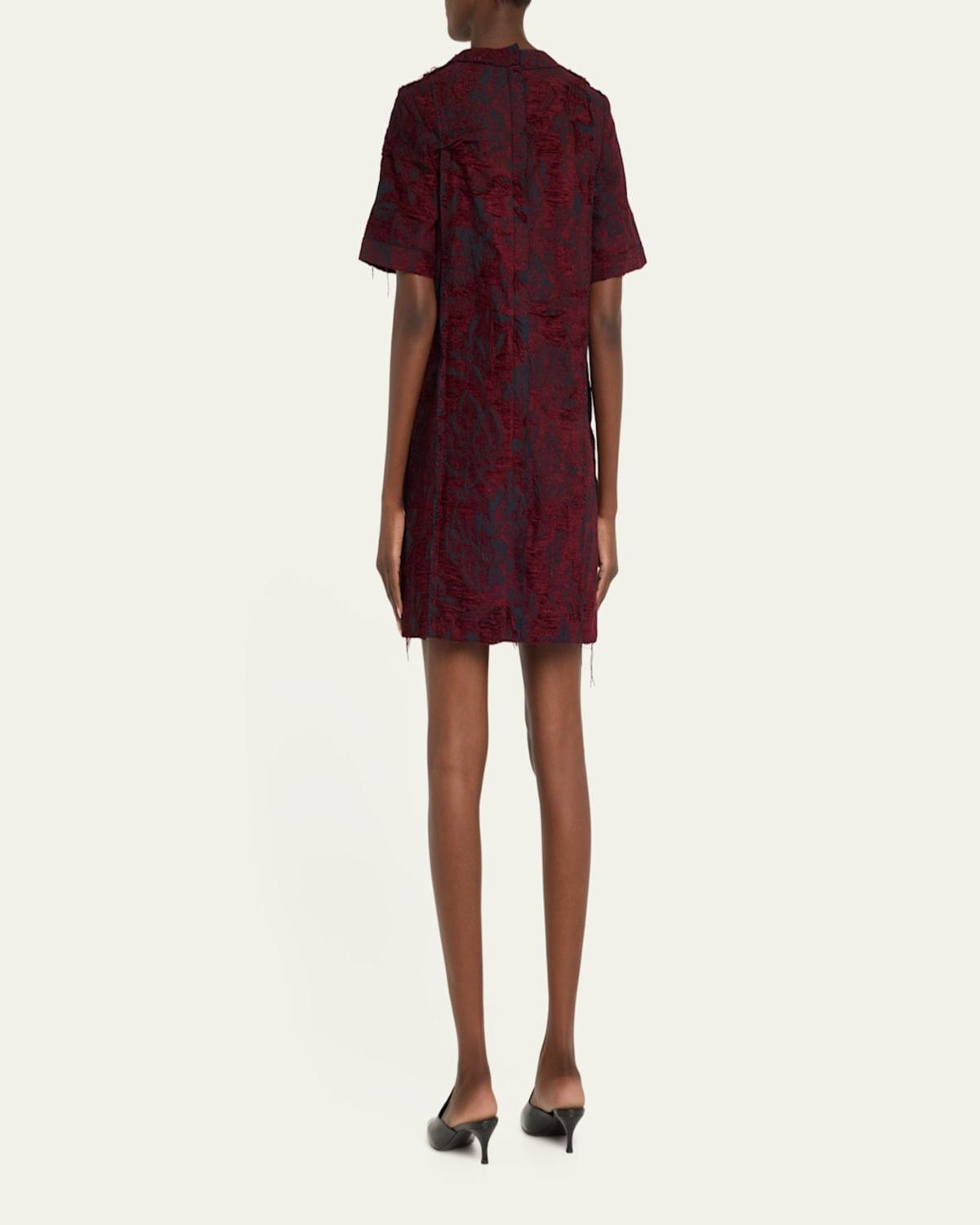 Chenille Jacquard Mini Shift Dress