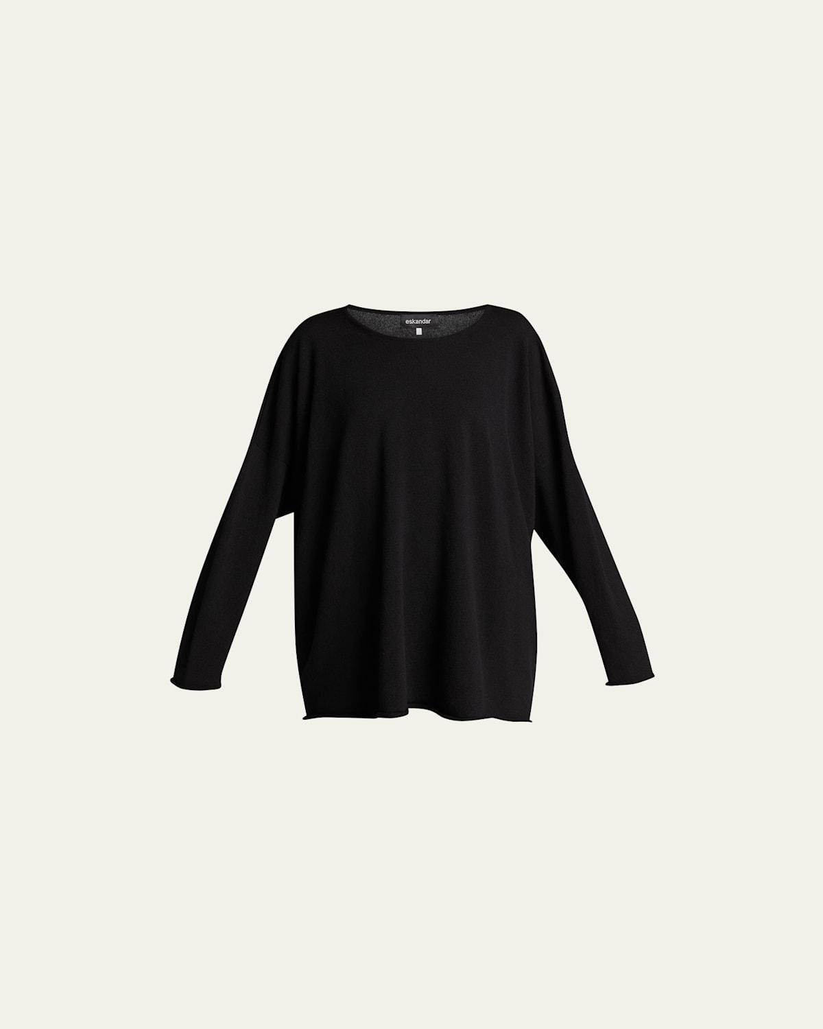 Cashmere A-Line Boat-Neck Sweater