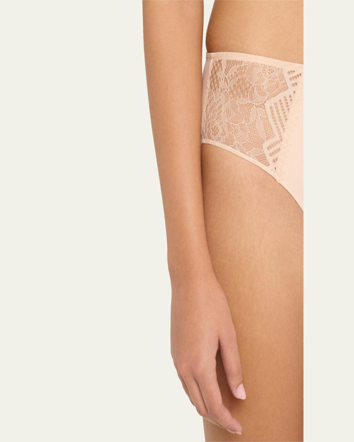 Lace-Paneled Bikini Briefs