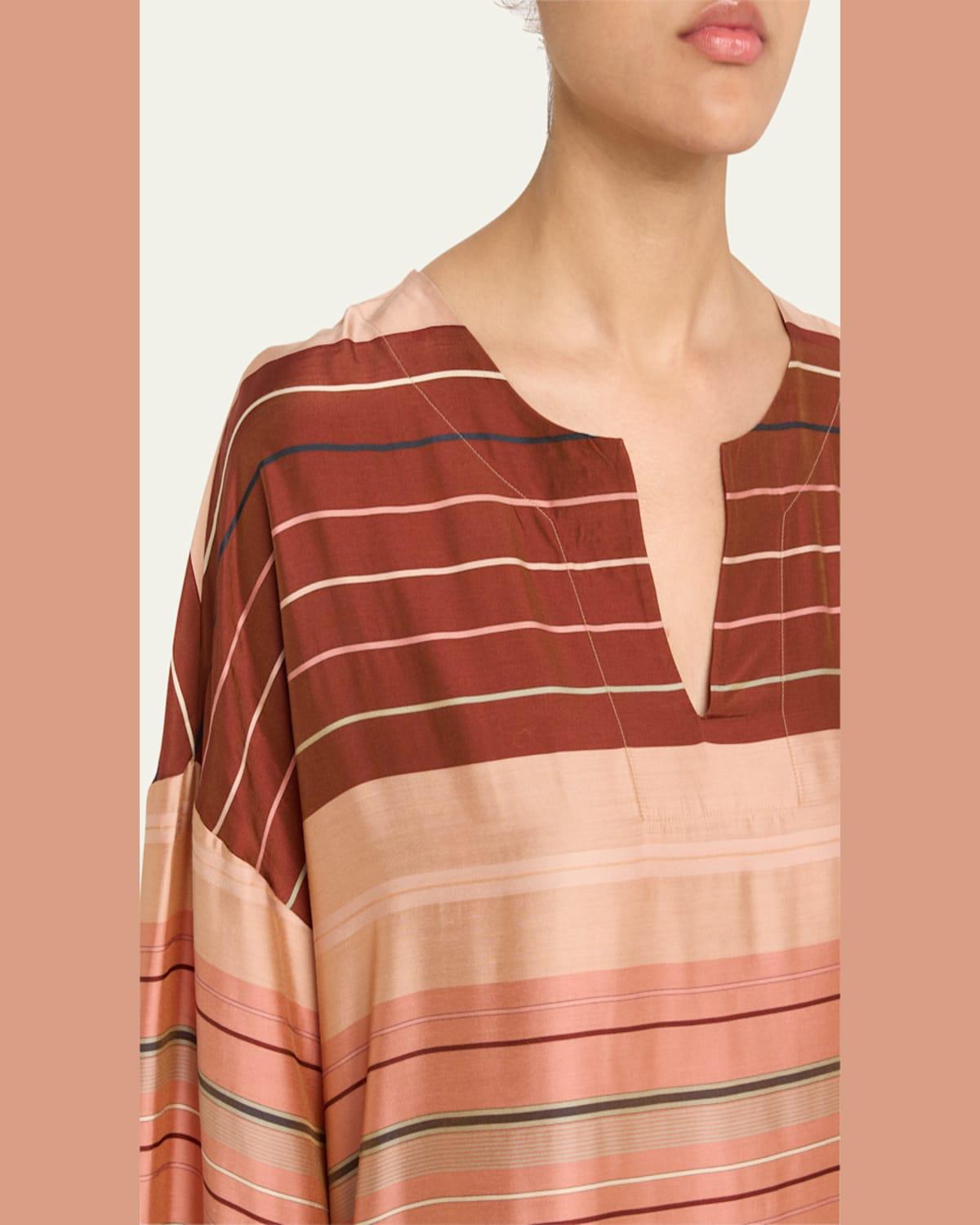 Hannah Striped 3/4-Sleeve Caftan