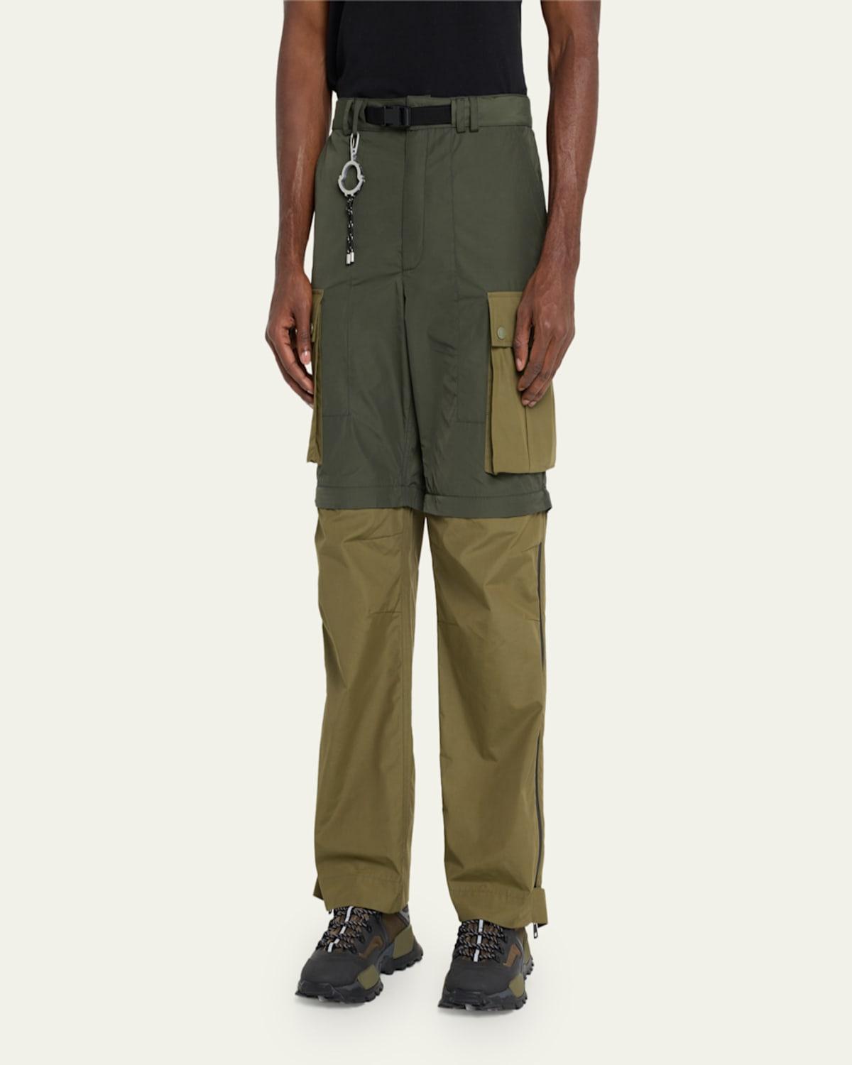 Moncler x Pharrell Williams Men's Zip-Off Colorblock Cargo Pants