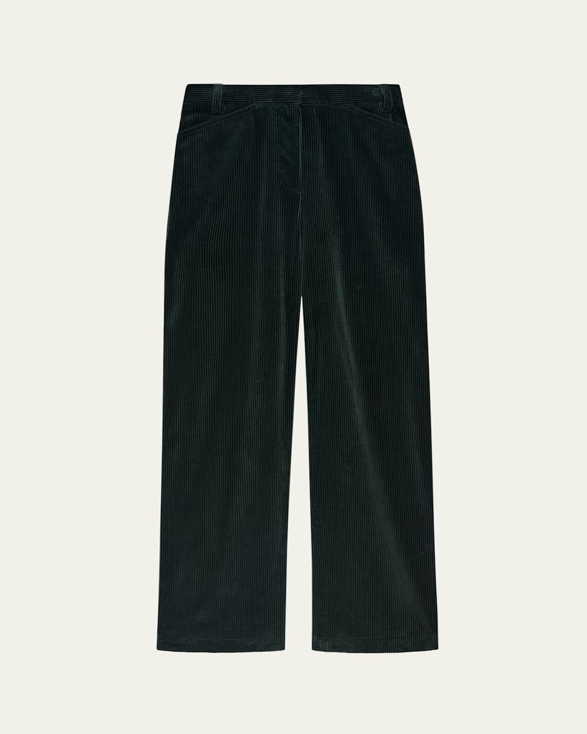 Patch Pocket Corduroy Wide Leg Pants