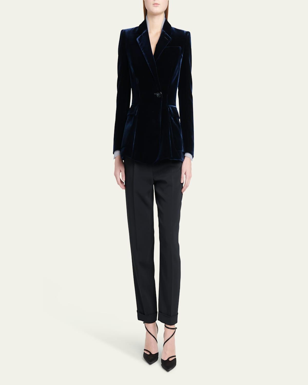 Tailored Velvet Blazer Jacket