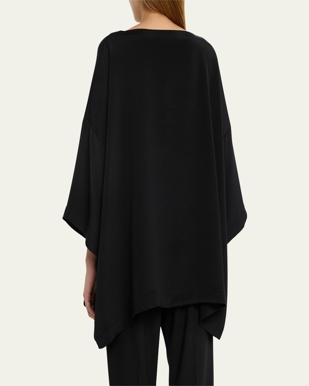 Three-Quarter Sleeve Bateau Neck Tunic Top (Long)