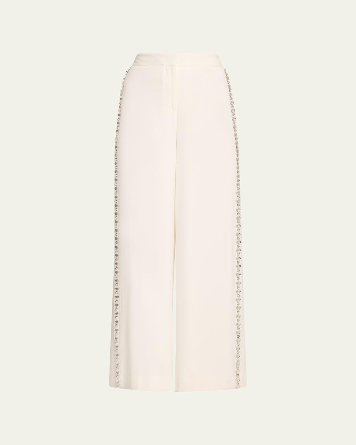 Rosie Crystal Straight-Leg Pants