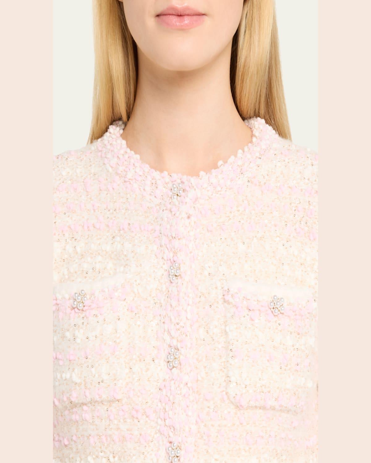 Blanca Paillette Bouclé Knit Cardigan