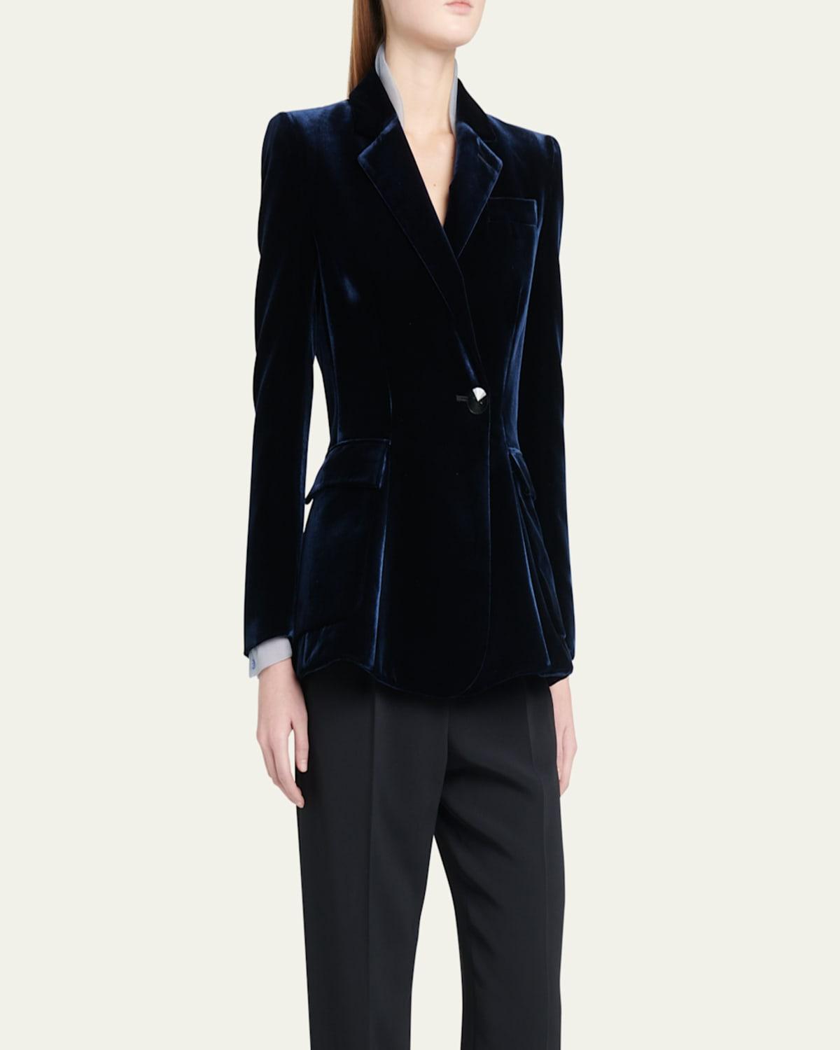 Tailored Velvet Blazer Jacket