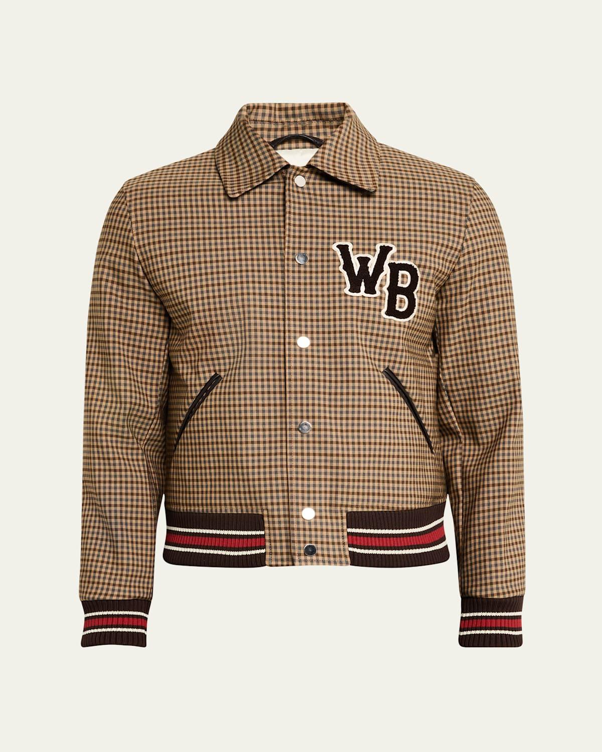 Men's Micro-Check WB Varsity Jacket