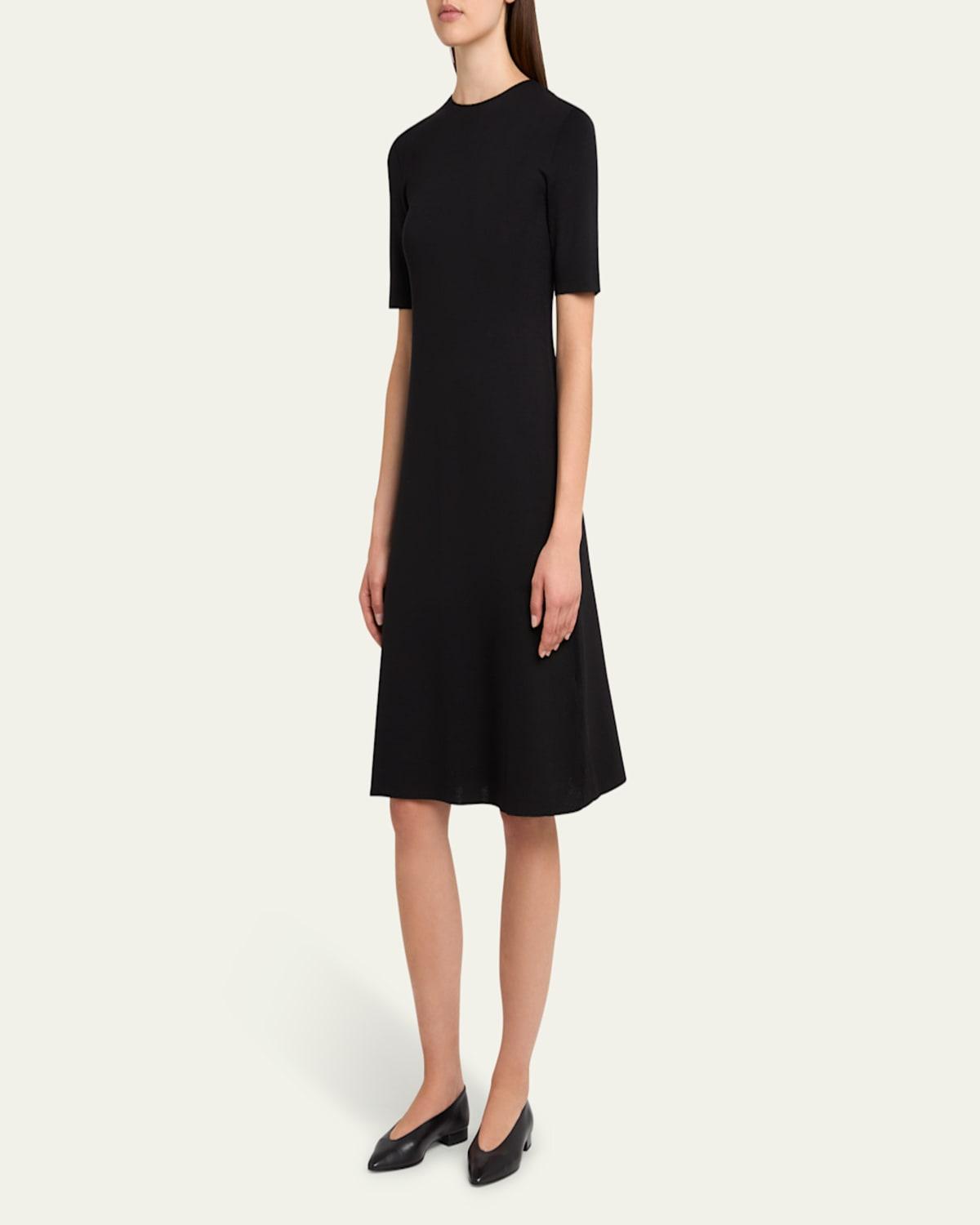 Lyskamm Short-Sleeve Silk Dress