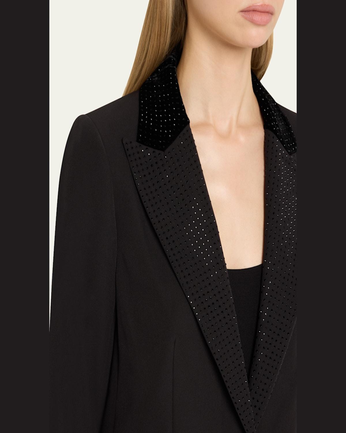 Kenny Single-Button Rhinestone Twill Jacket