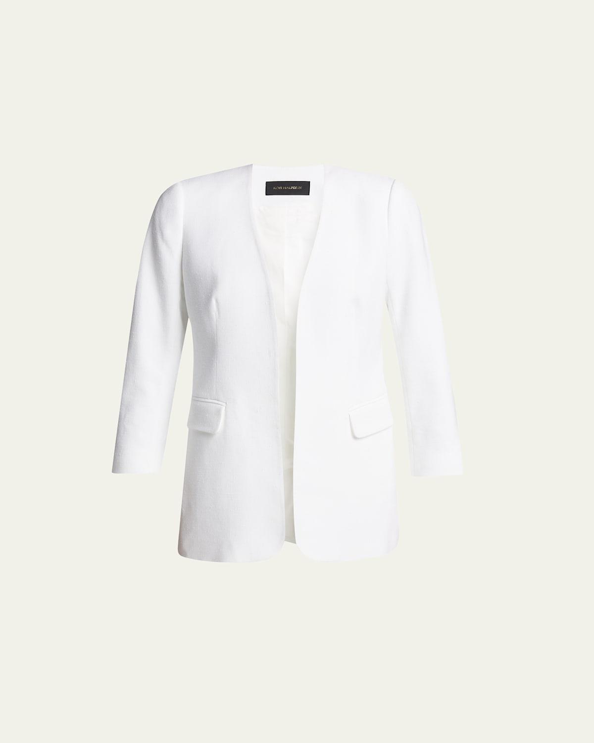 Eleanor Open-Front Crepe Jacket