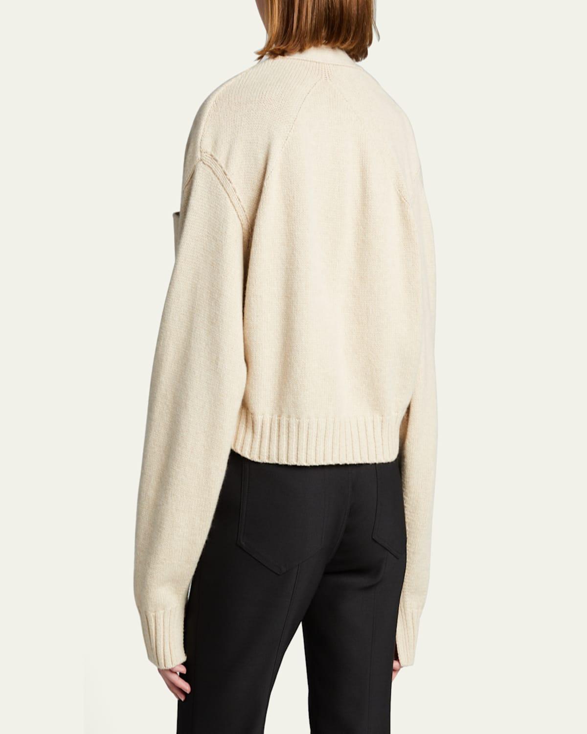 Solid Cropped Cashmere Cardigan