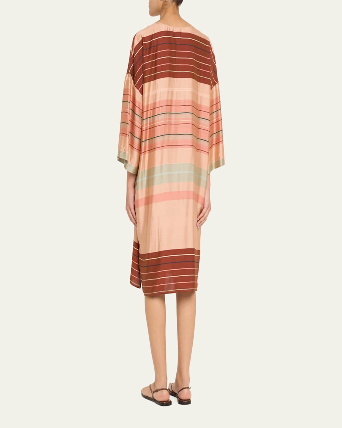 Hannah Striped 3/4-Sleeve Caftan