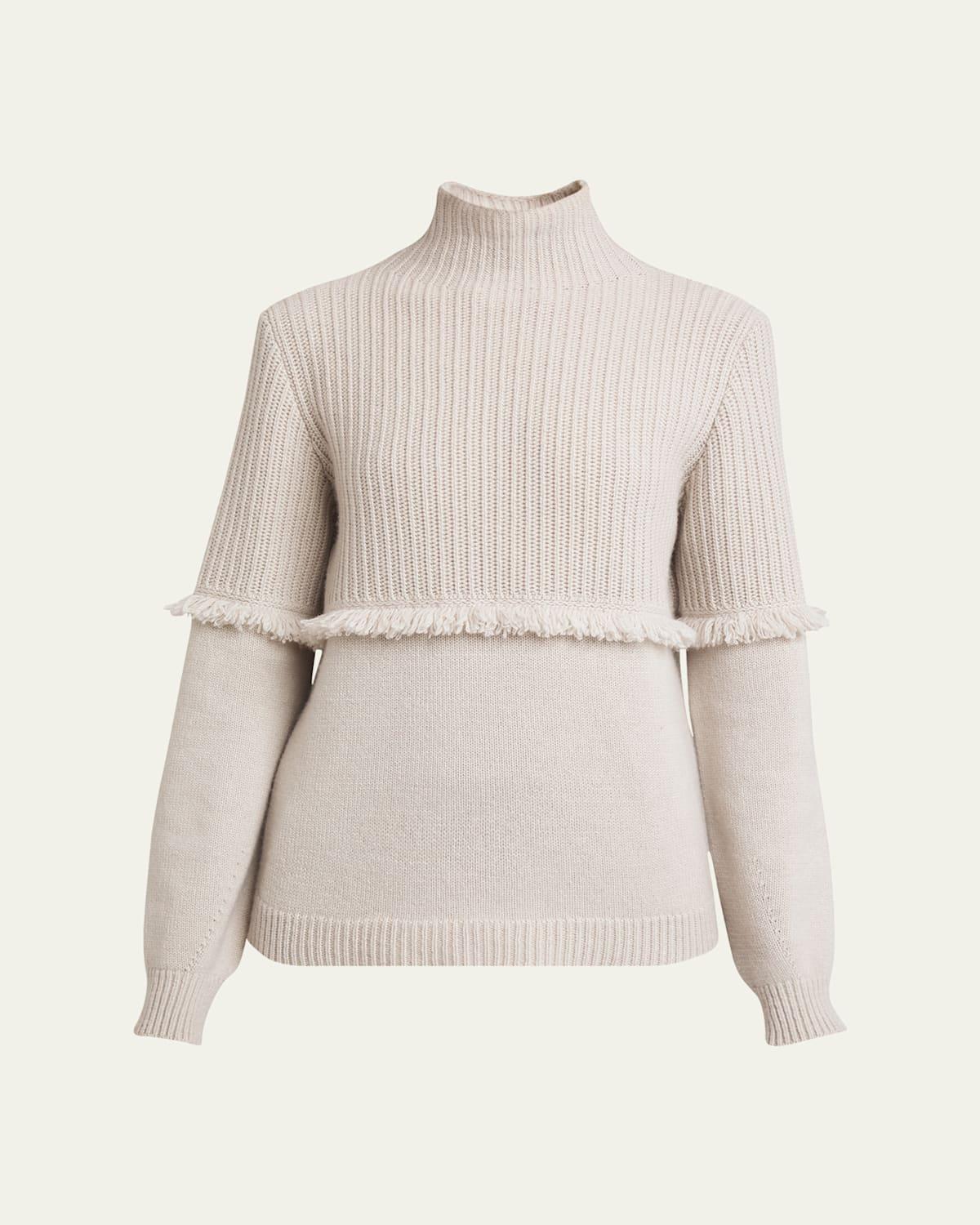 Fringed Rib Cashmere Sweater