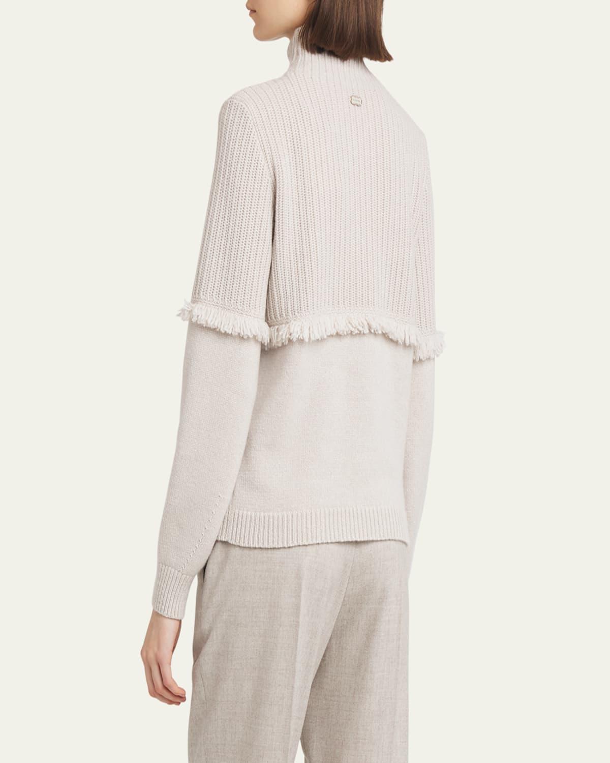 Fringed Rib Cashmere Sweater