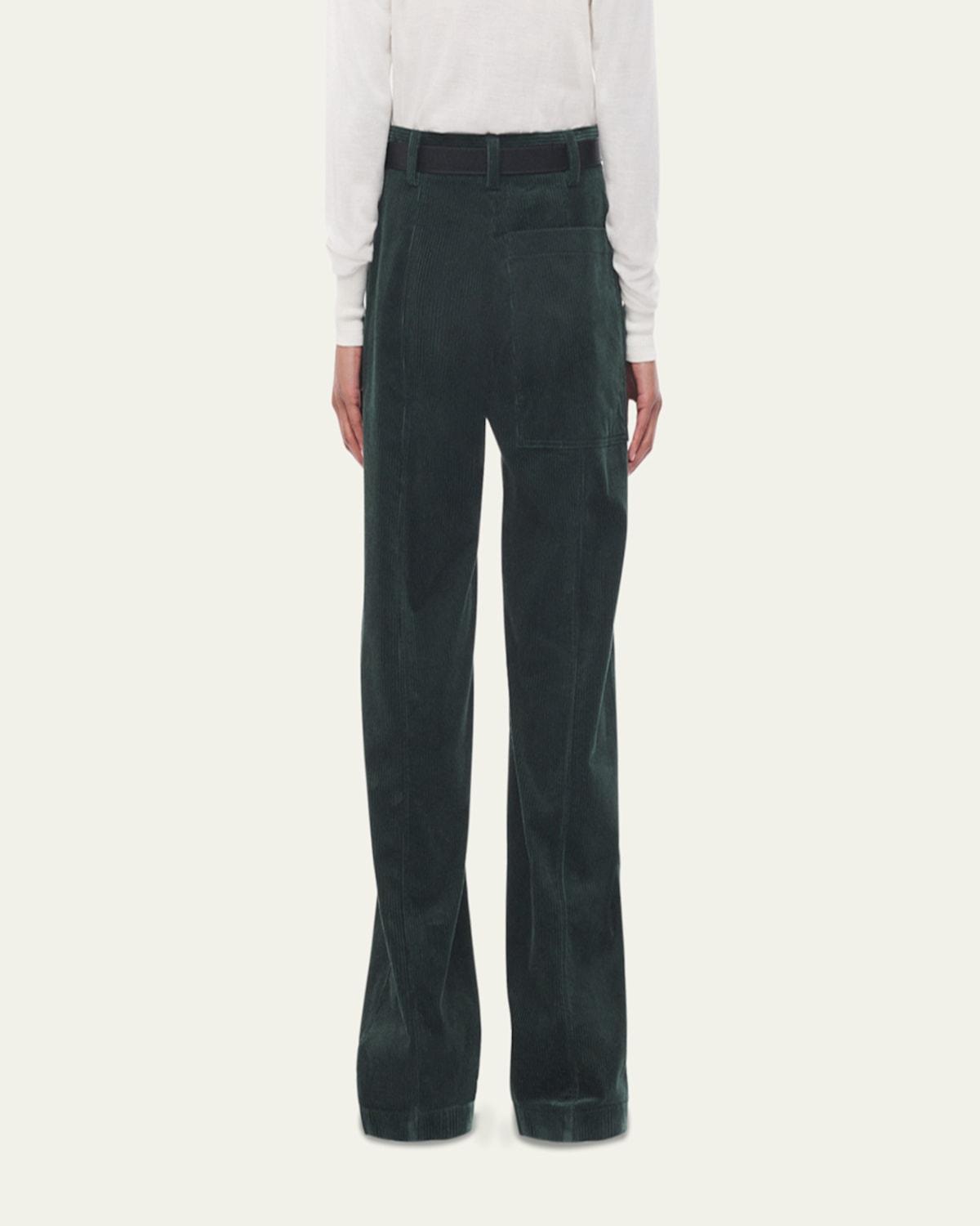 Patch Pocket Corduroy Wide Leg Pants