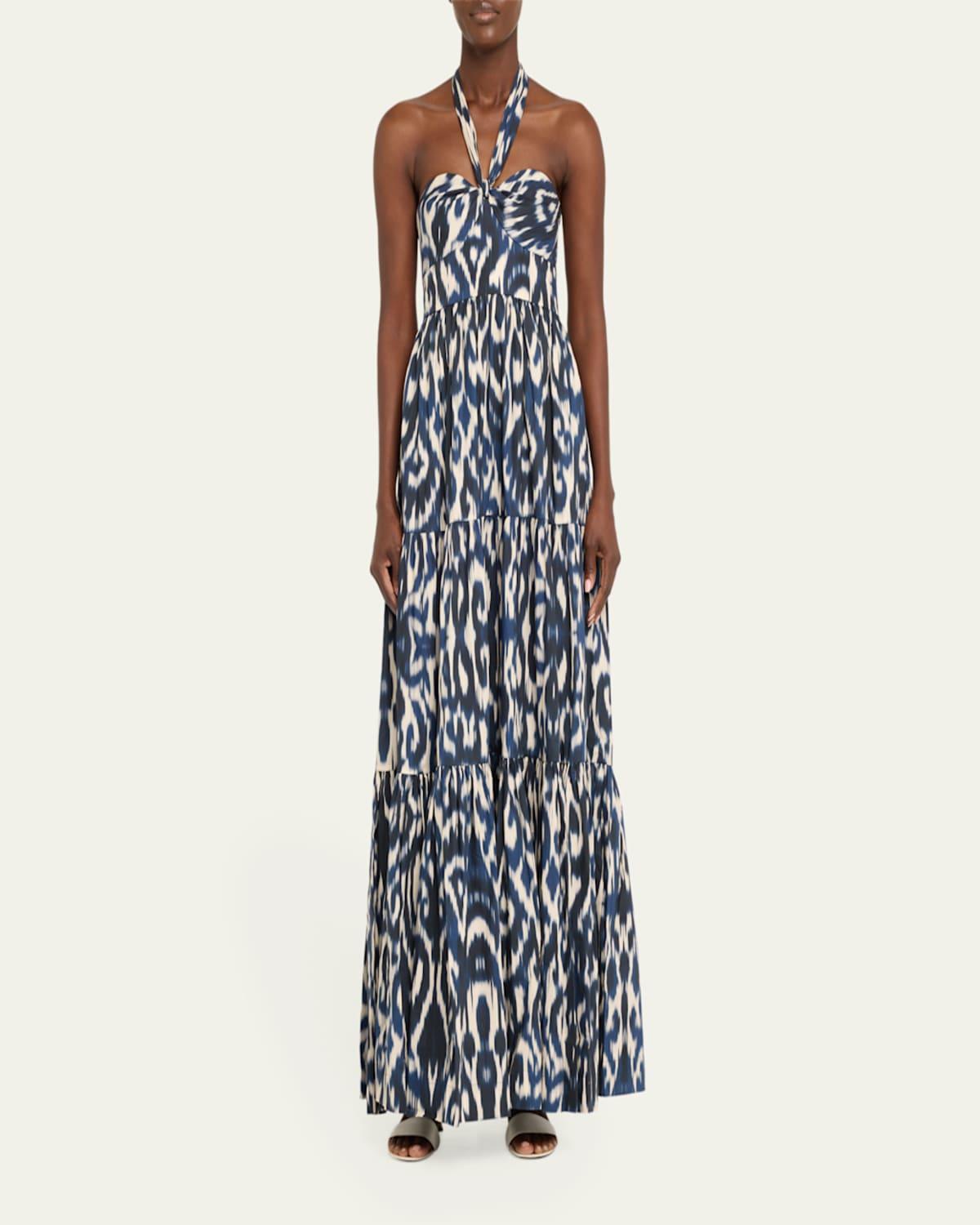 Piana Knotted Halter Cotton Poplin Maxi Dress