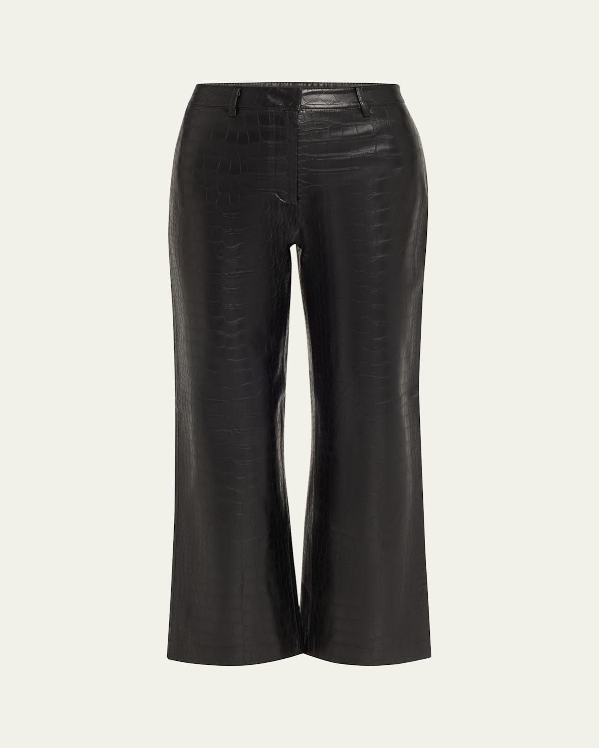 Bronte Cropped Crocodile Vegan Leather Pants