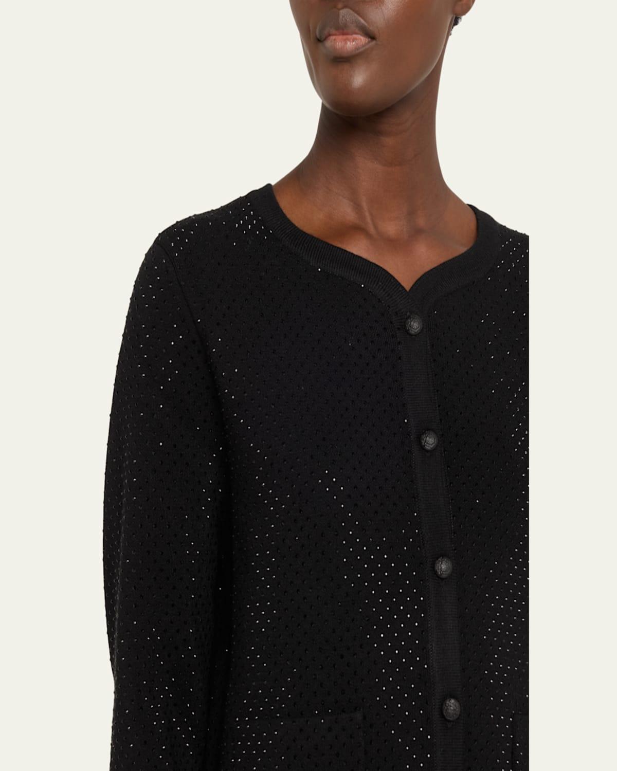 Lois Rhinestone Button-Down Sweater