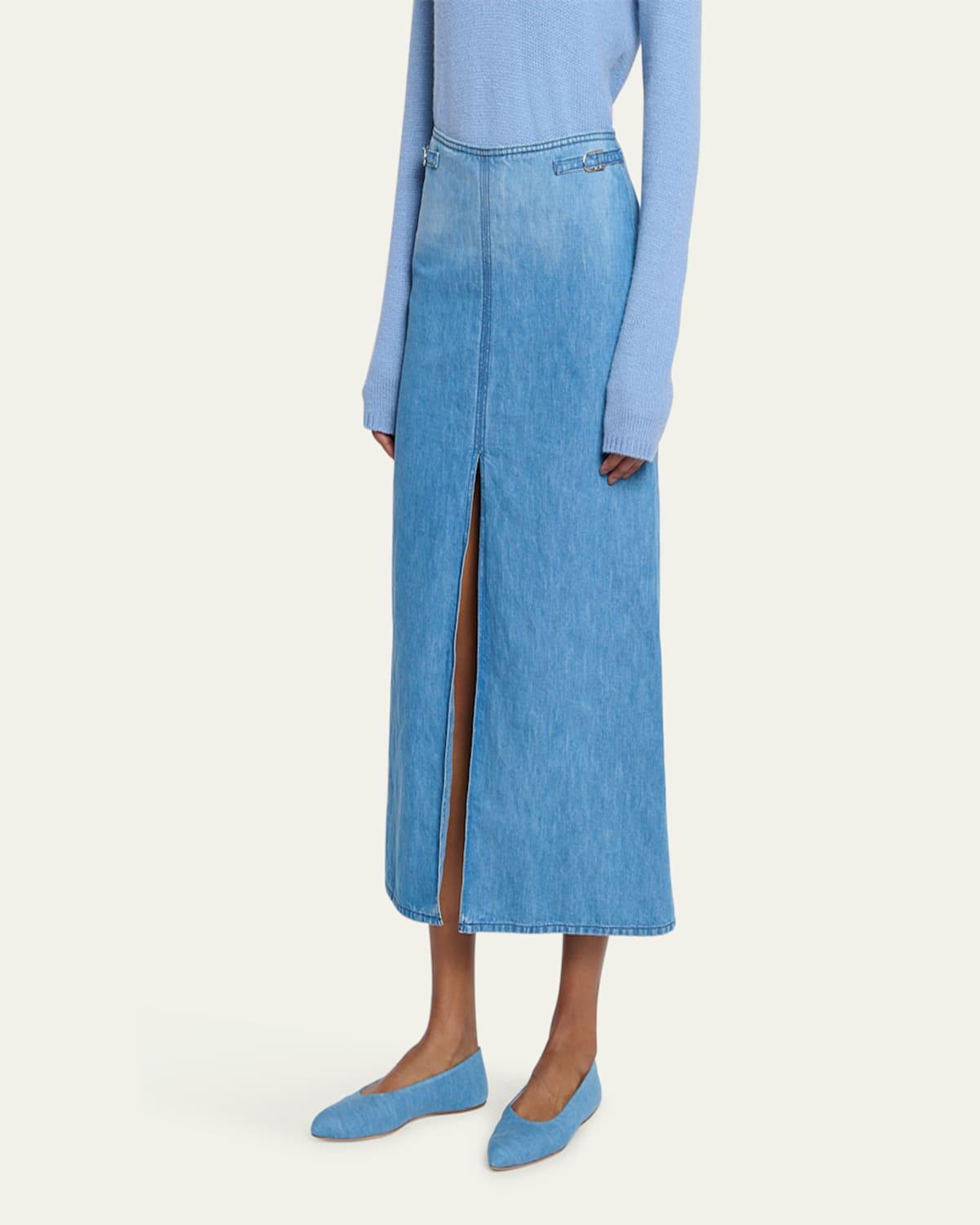 Morelos Denim Midi Skirt