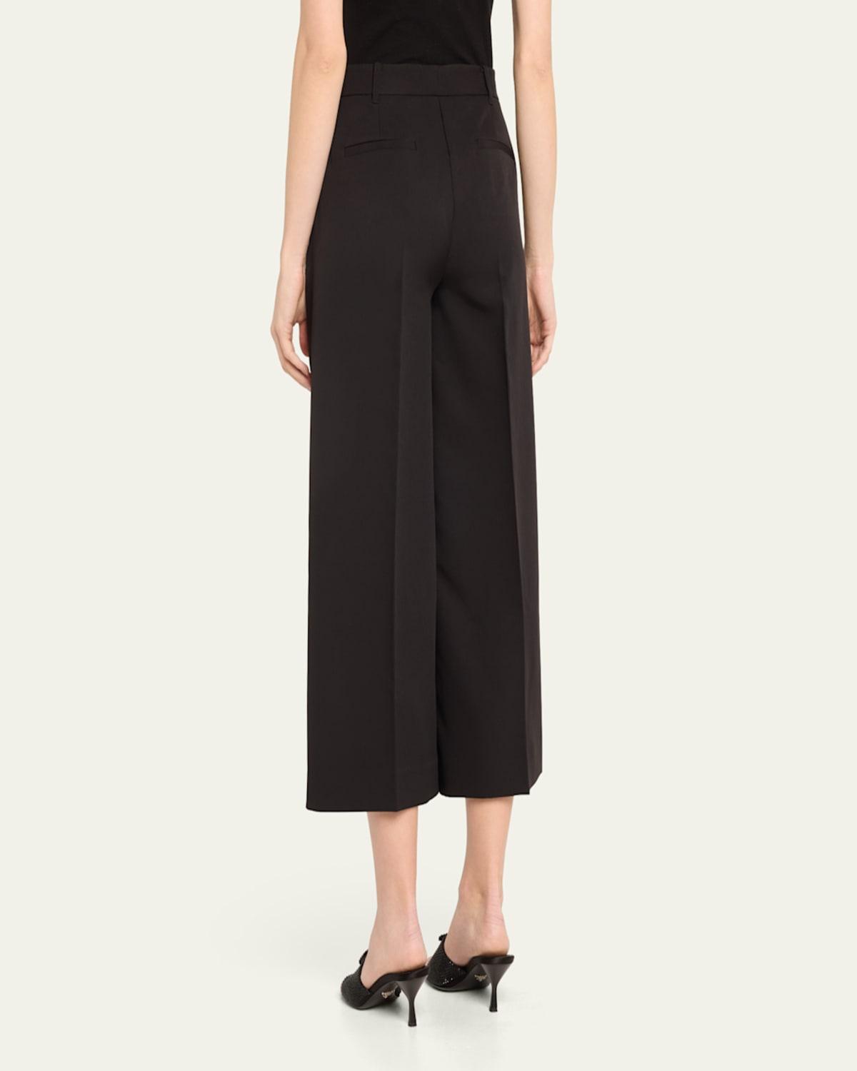 Melody Cropped Straight-Leg Twill Pants