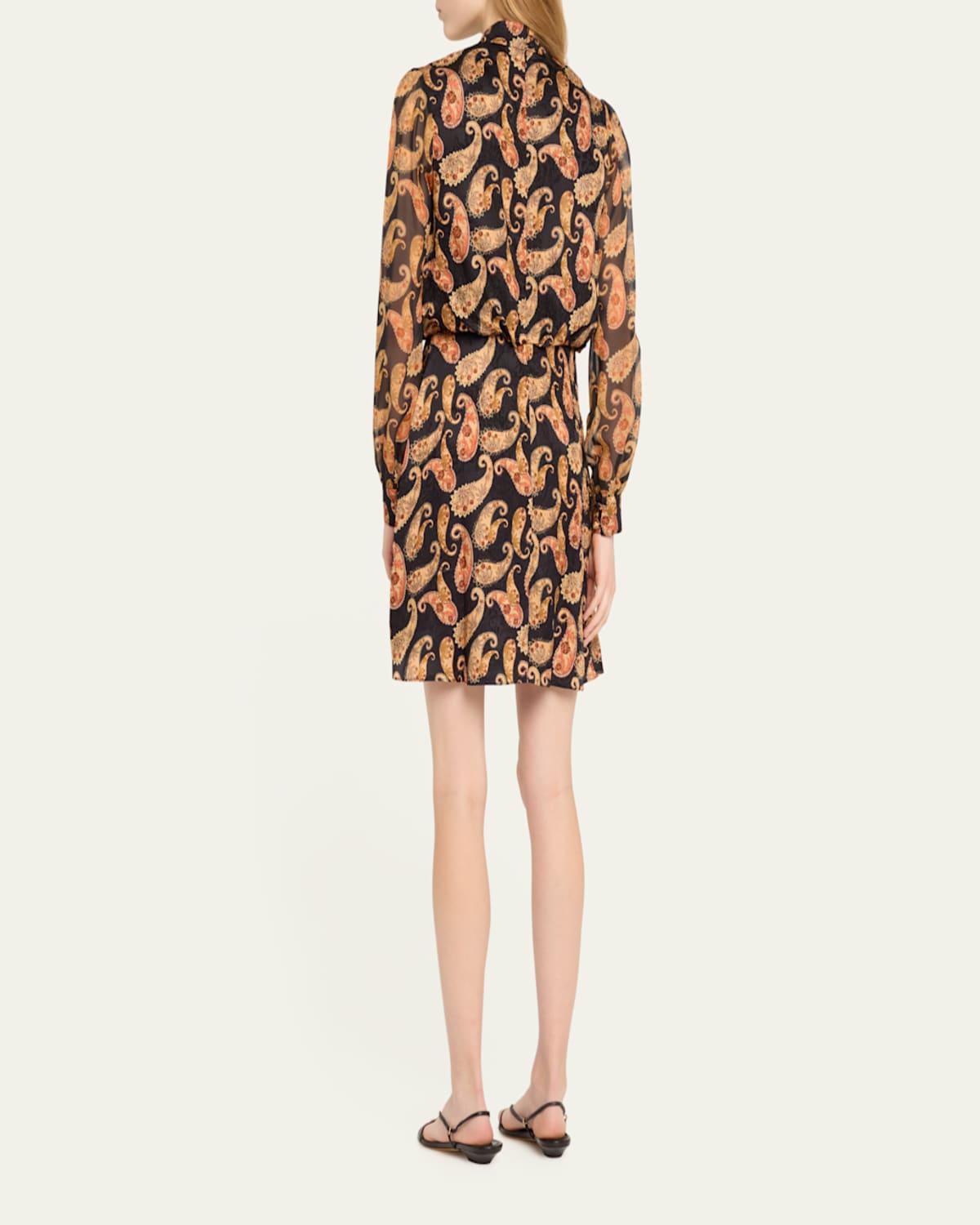 Isa Printed Draped Mini Dress