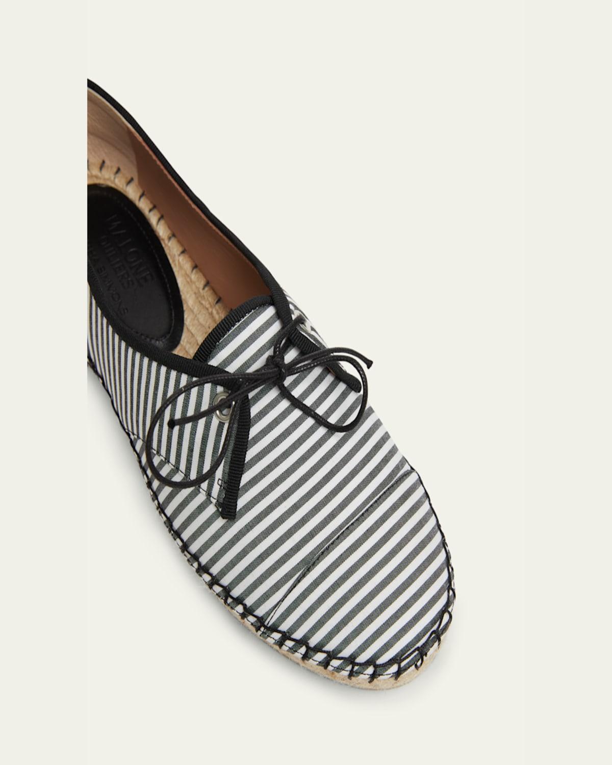 x Tabitha Simmons Tyler Striped Cotton Lace-Up Espadrilles