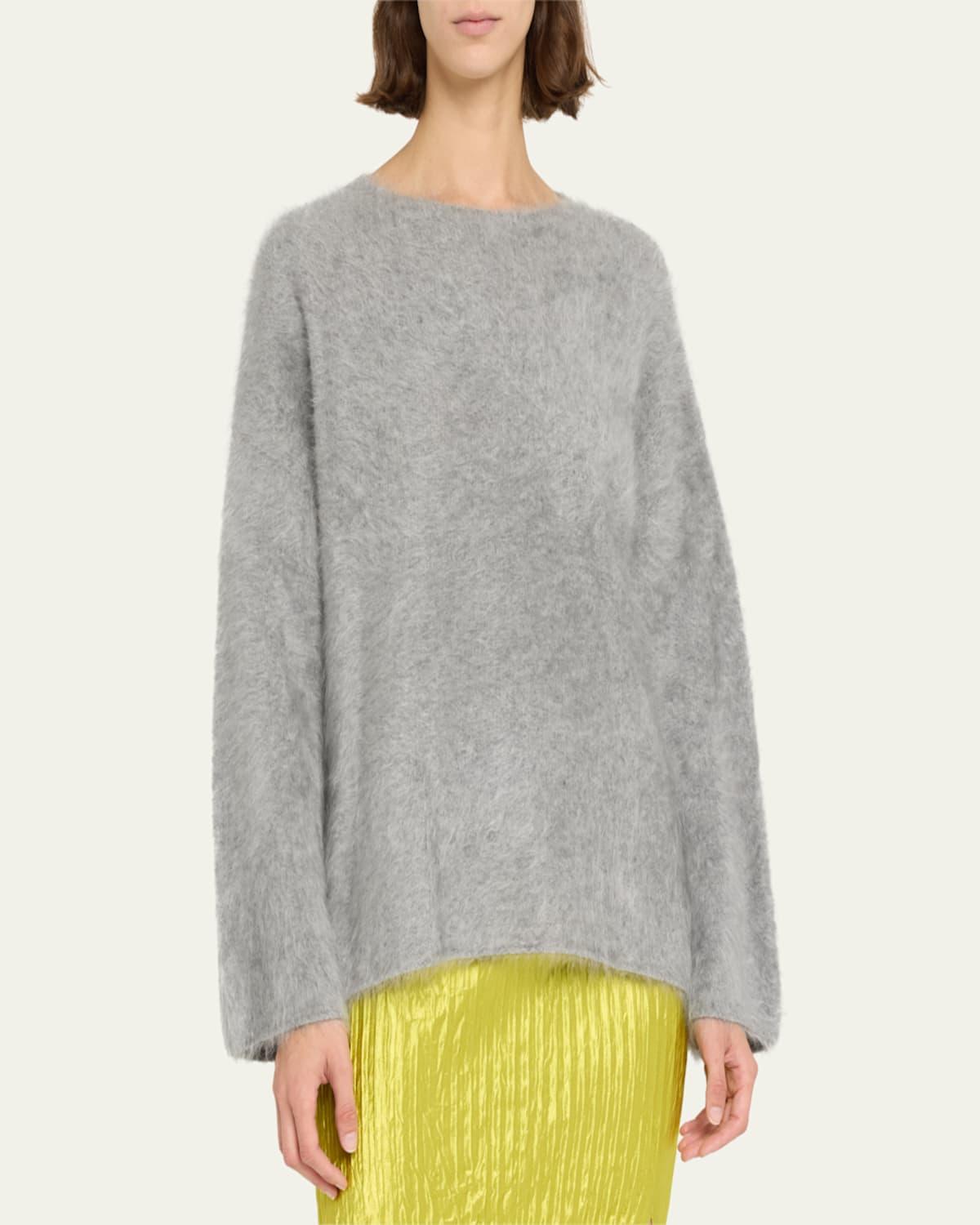 Brushed Cashmere Knit Crewneck Sweater