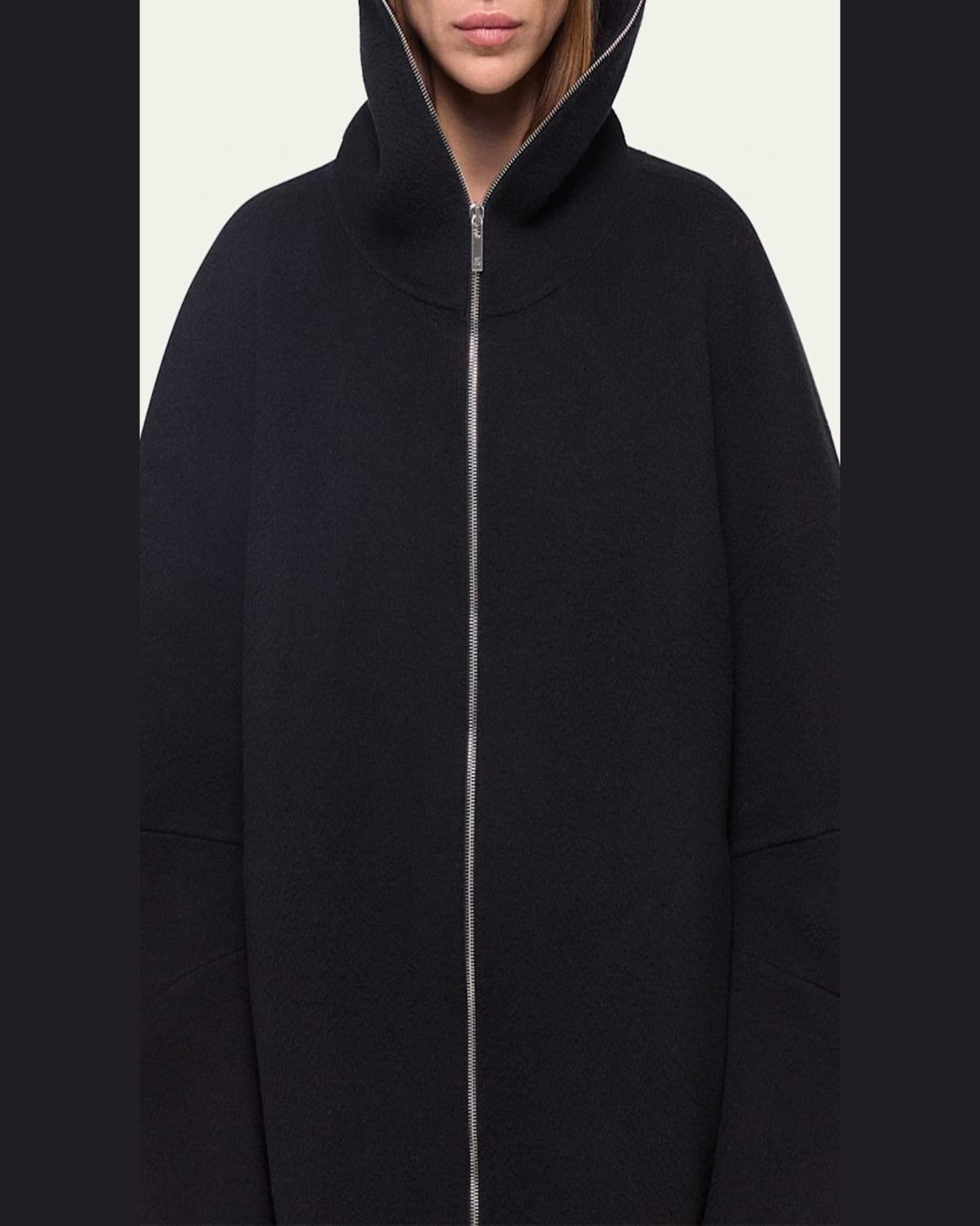 Wool Zip Cocoon Coat