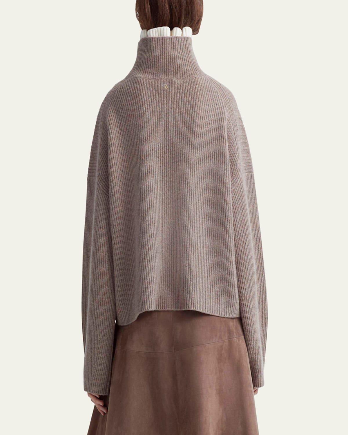 Zoppez Ribbed Turtleneck Cashmere Sweater