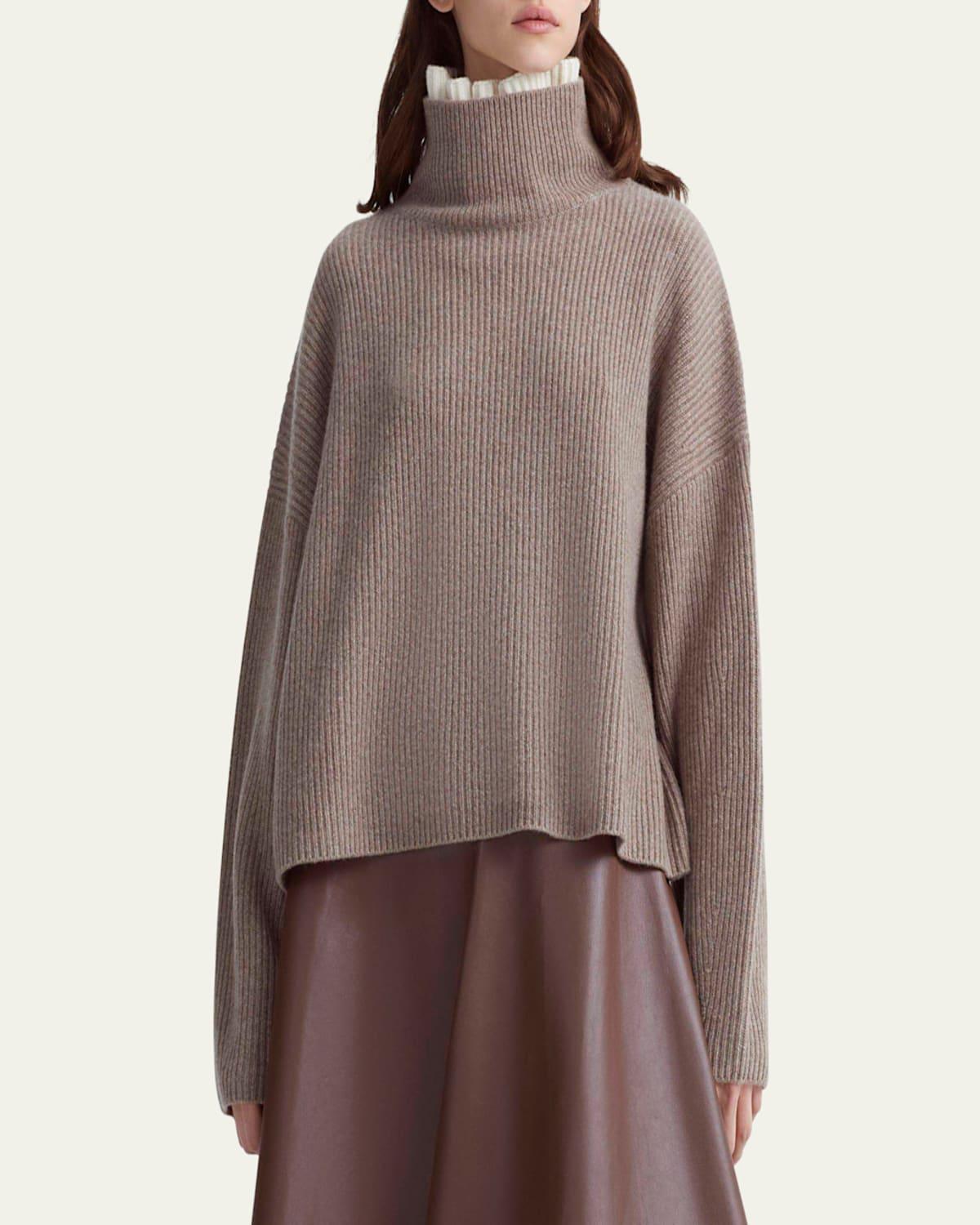 Zoppez Ribbed Turtleneck Cashmere Sweater