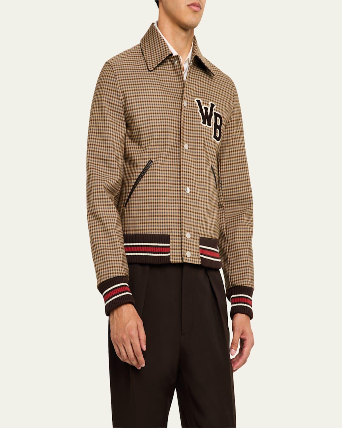 Men's Micro-Check WB Varsity Jacket