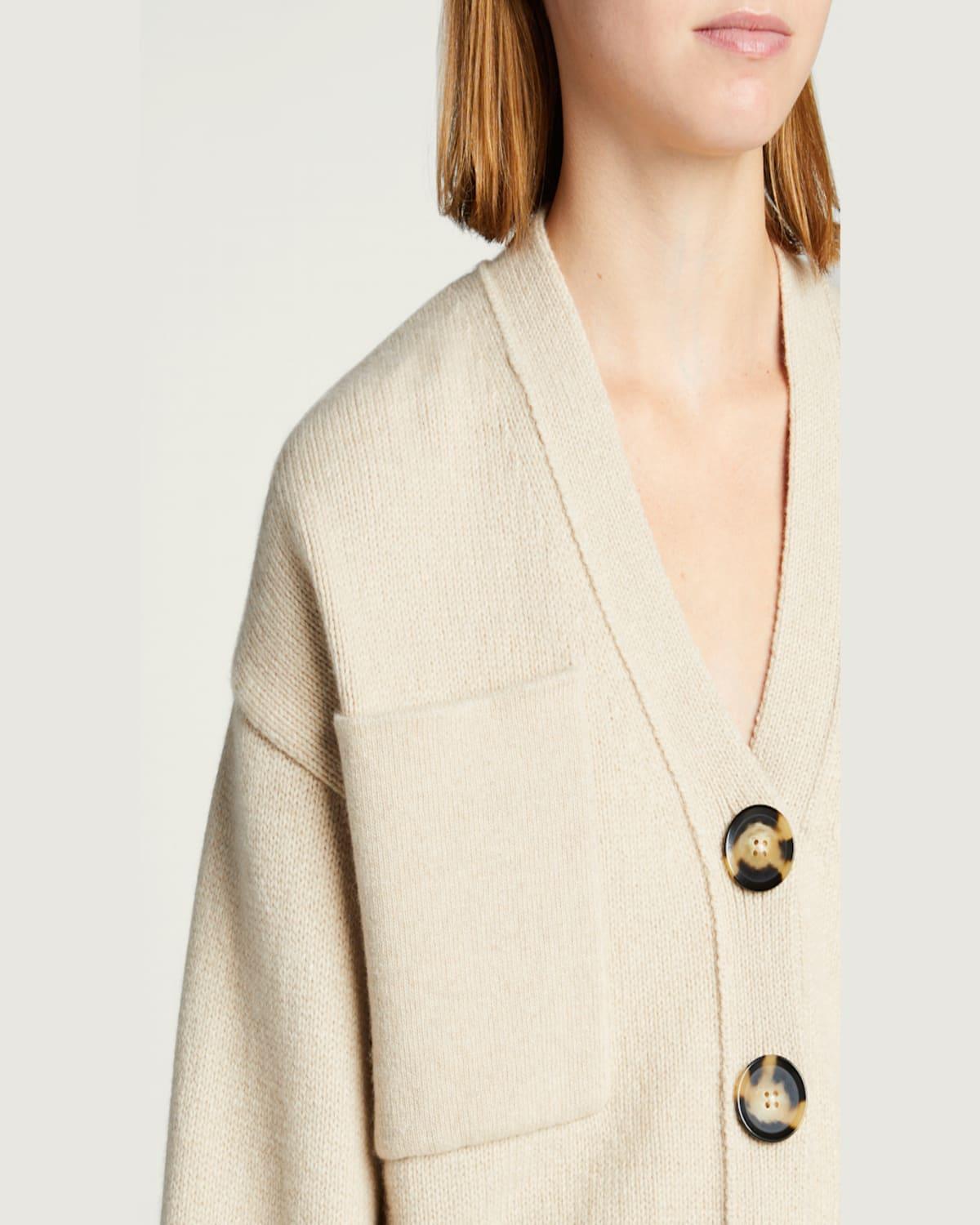 Solid Cropped Cashmere Cardigan