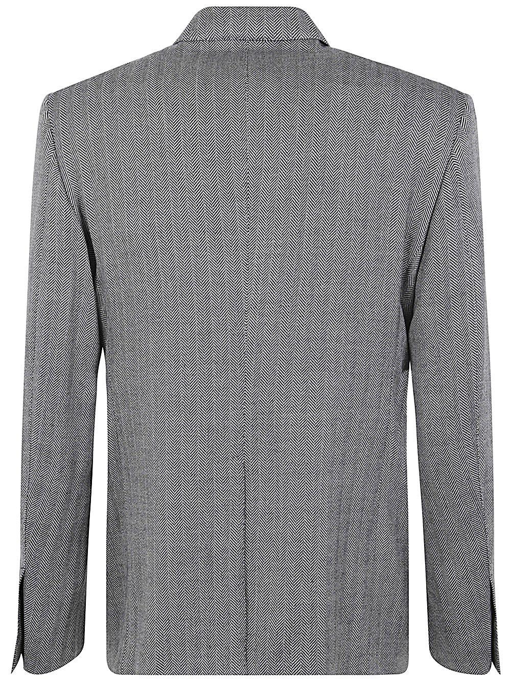 Tom Ford Wool Silk Linen Herringbone Shelton Jacket Clothing