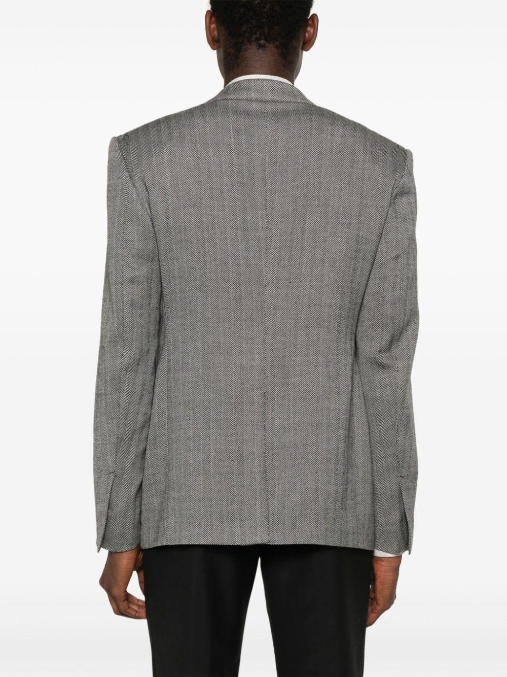 Tom Ford Wool Silk Linen Herringbone Shelton Jacket Clothing