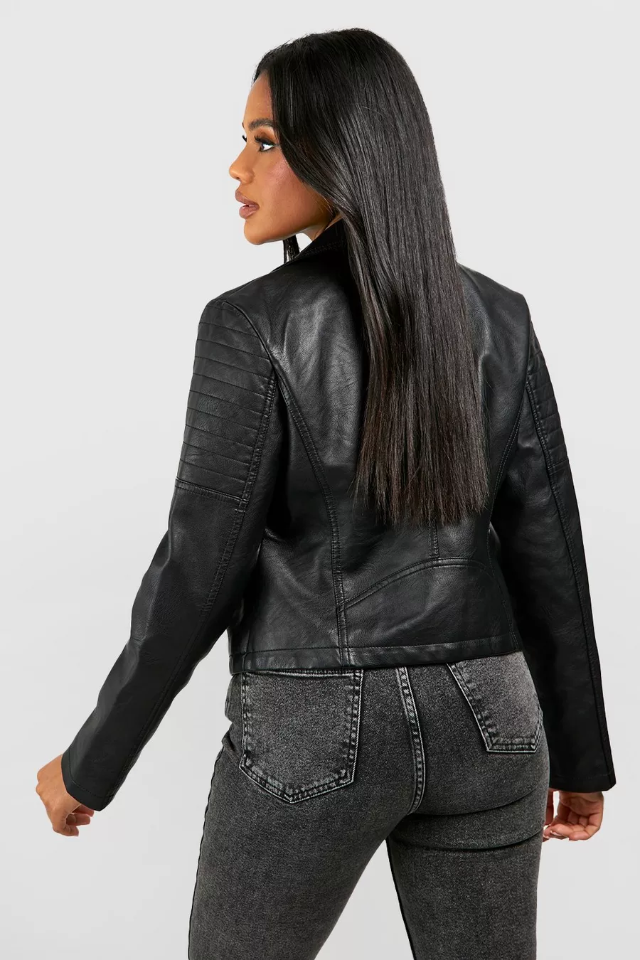 Faux Leather Moto Jacket