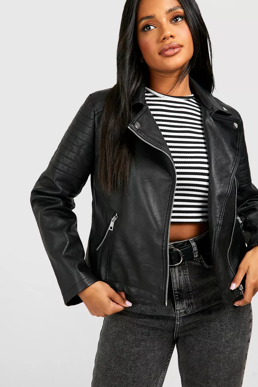 Faux Leather Moto Jacket