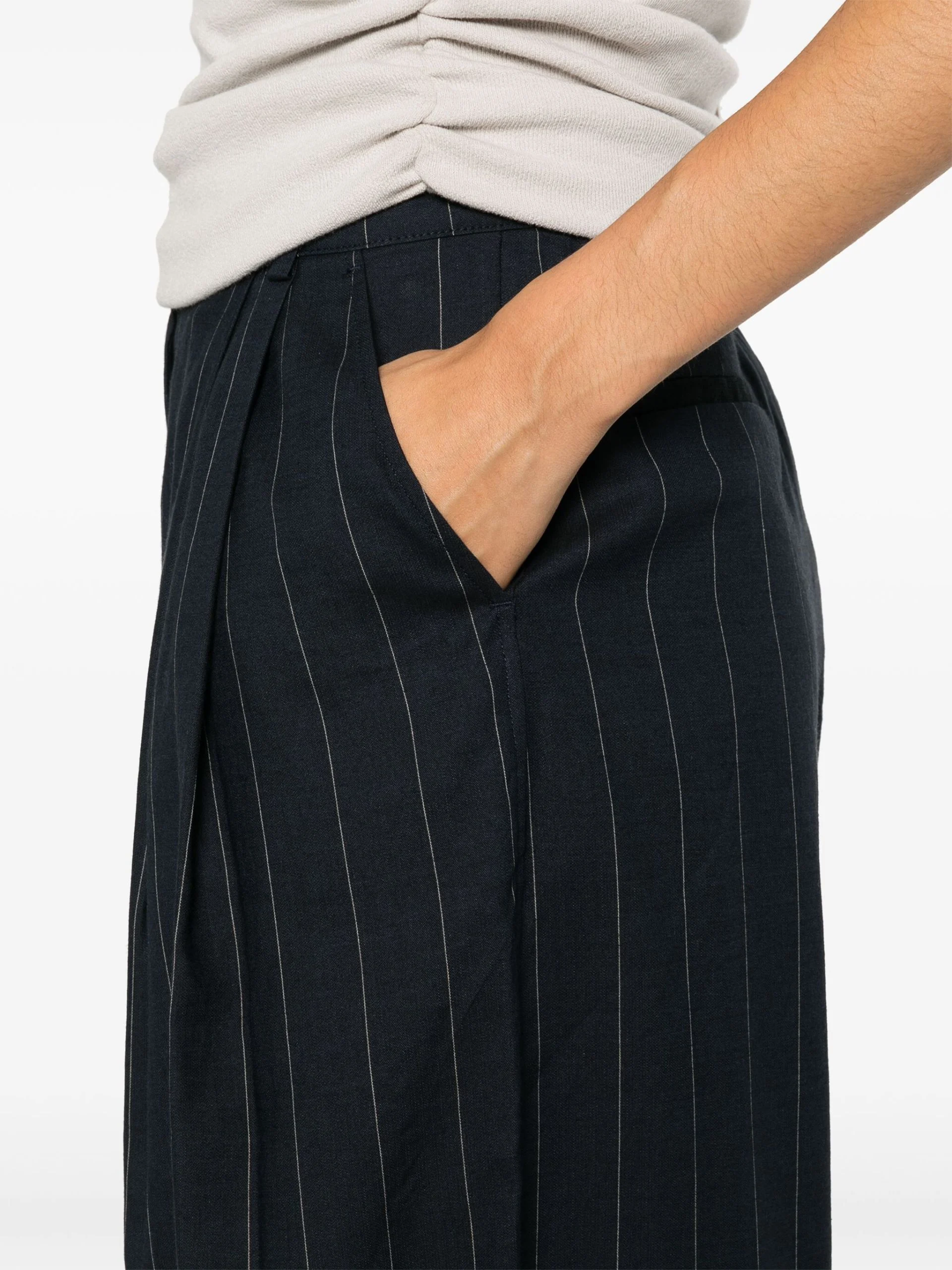 Blue Pinstripe Twill Trousers