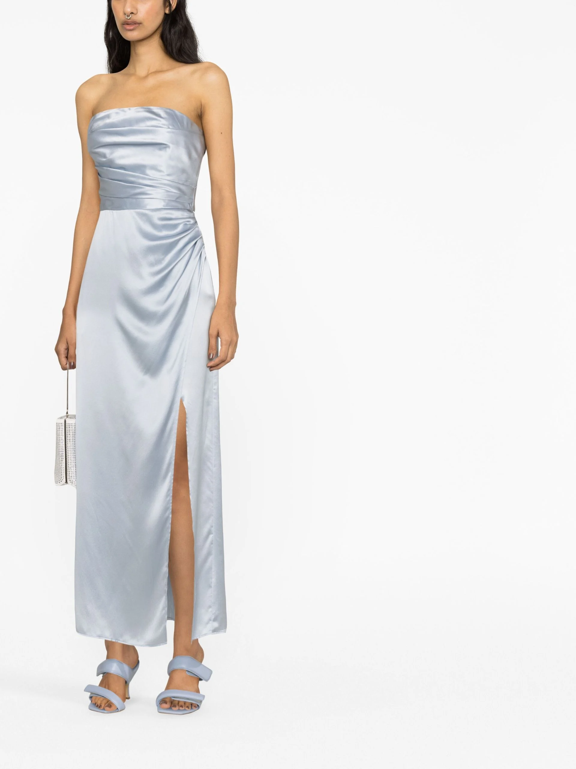 Grey Barrow Draped Silk Maxi Dress