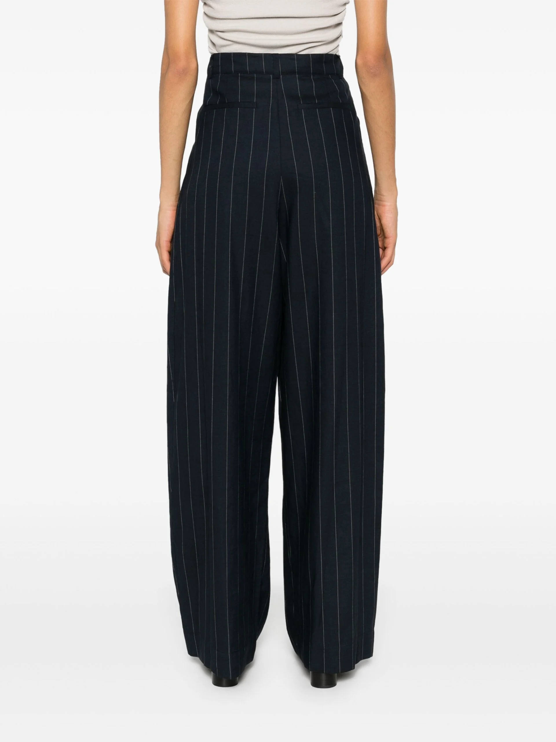 Blue Pinstripe Twill Trousers