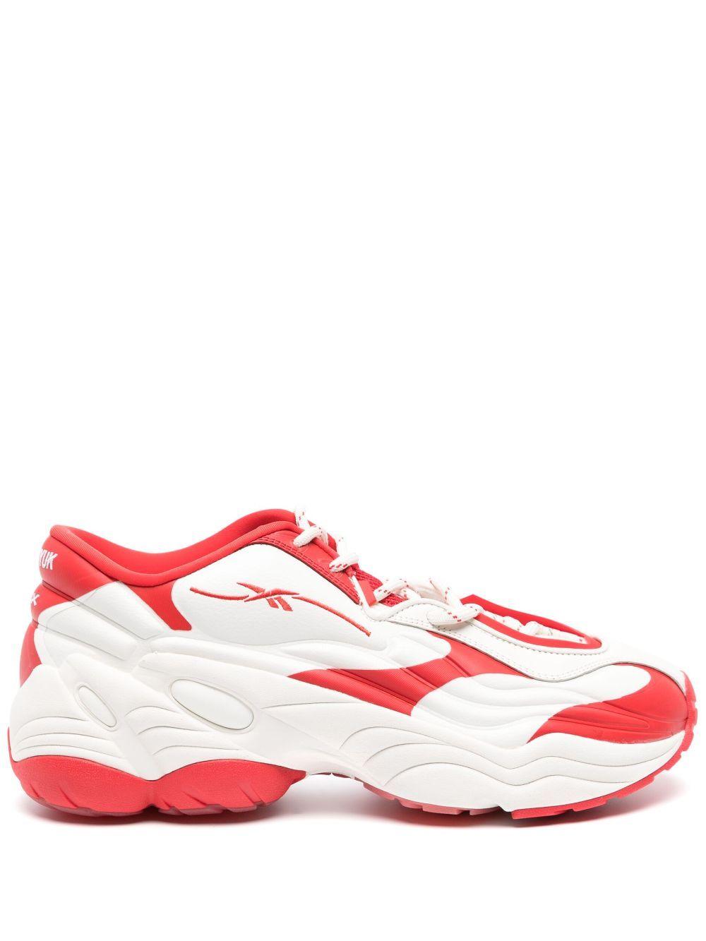 X Kanghyuk White And Red DMX Run 6 Modern Sneakers