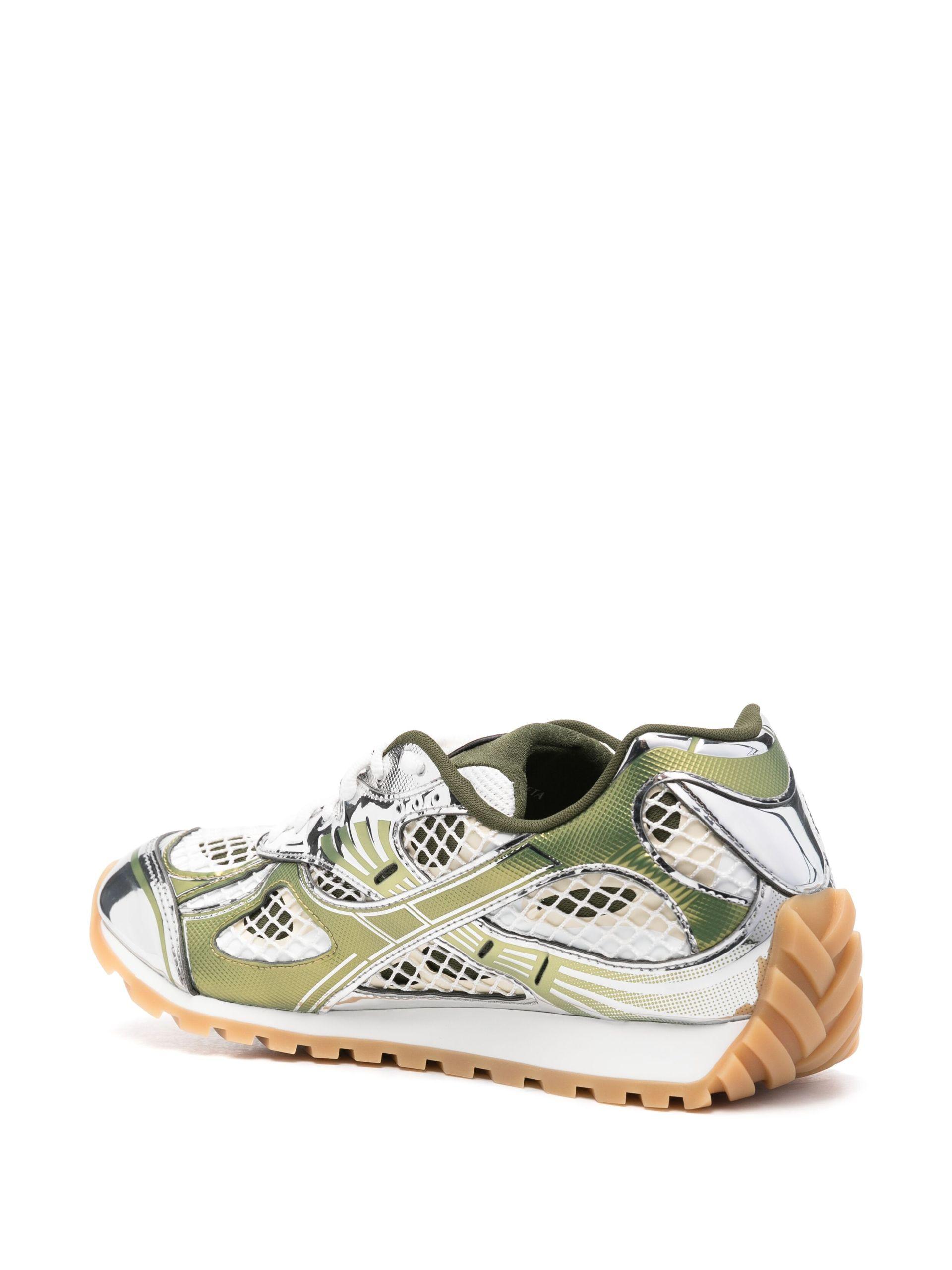 Green Orbit Panelled Mesh Sneakers