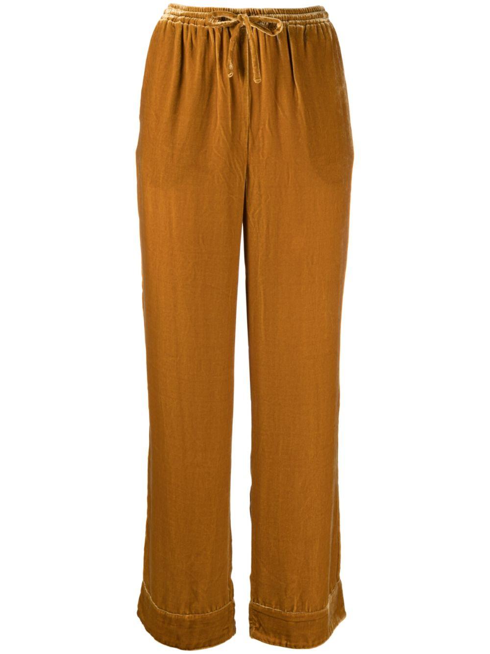 Gold-tone Aurelia velvet trousers