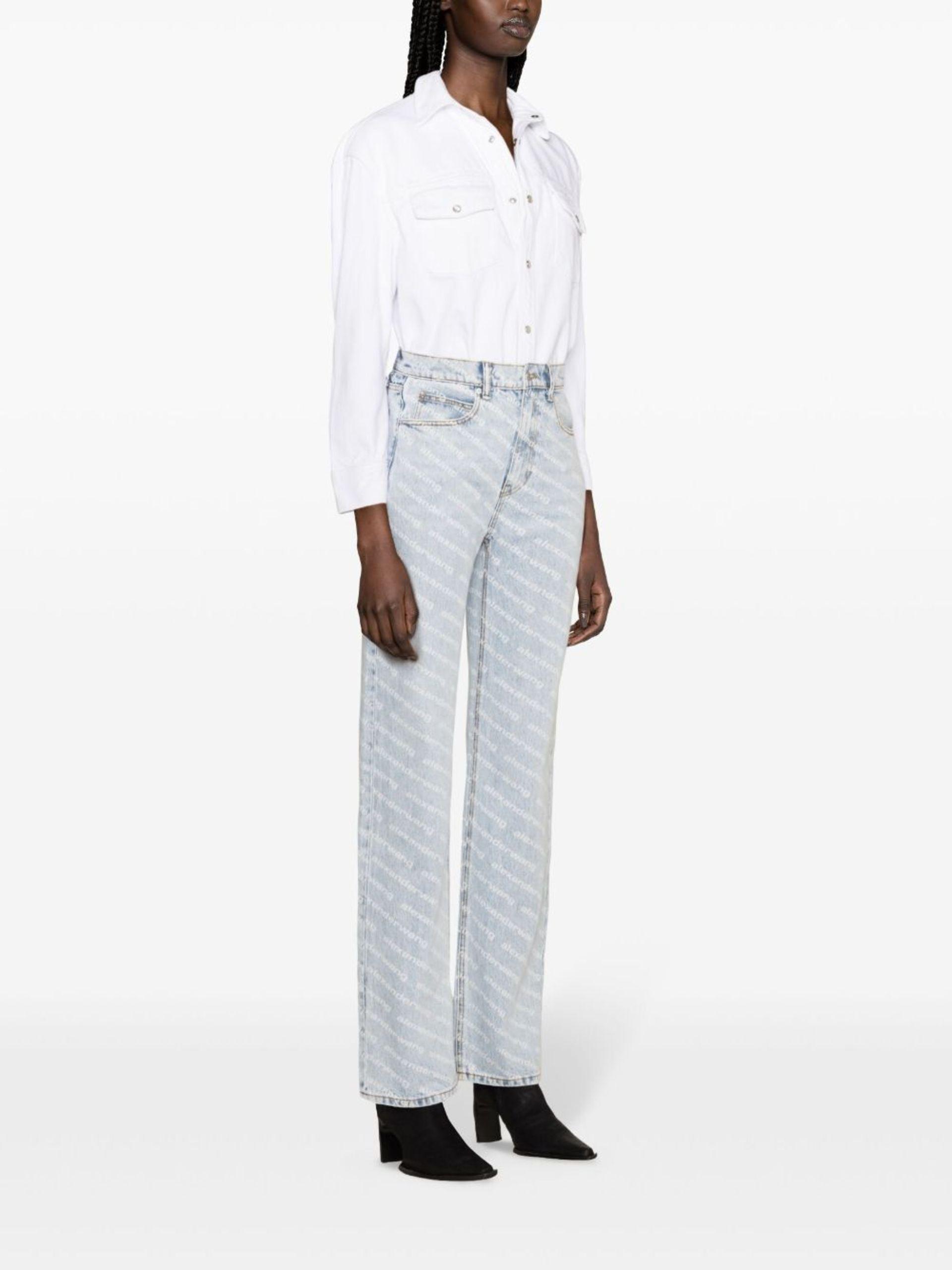 logo-print straight-leg jeans