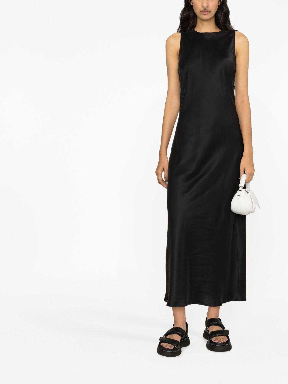 Black Valencia Silk Slip Dress