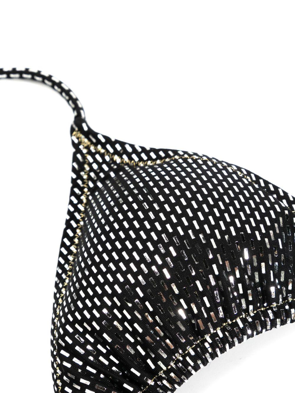 black Miami lamé-detailed bikini