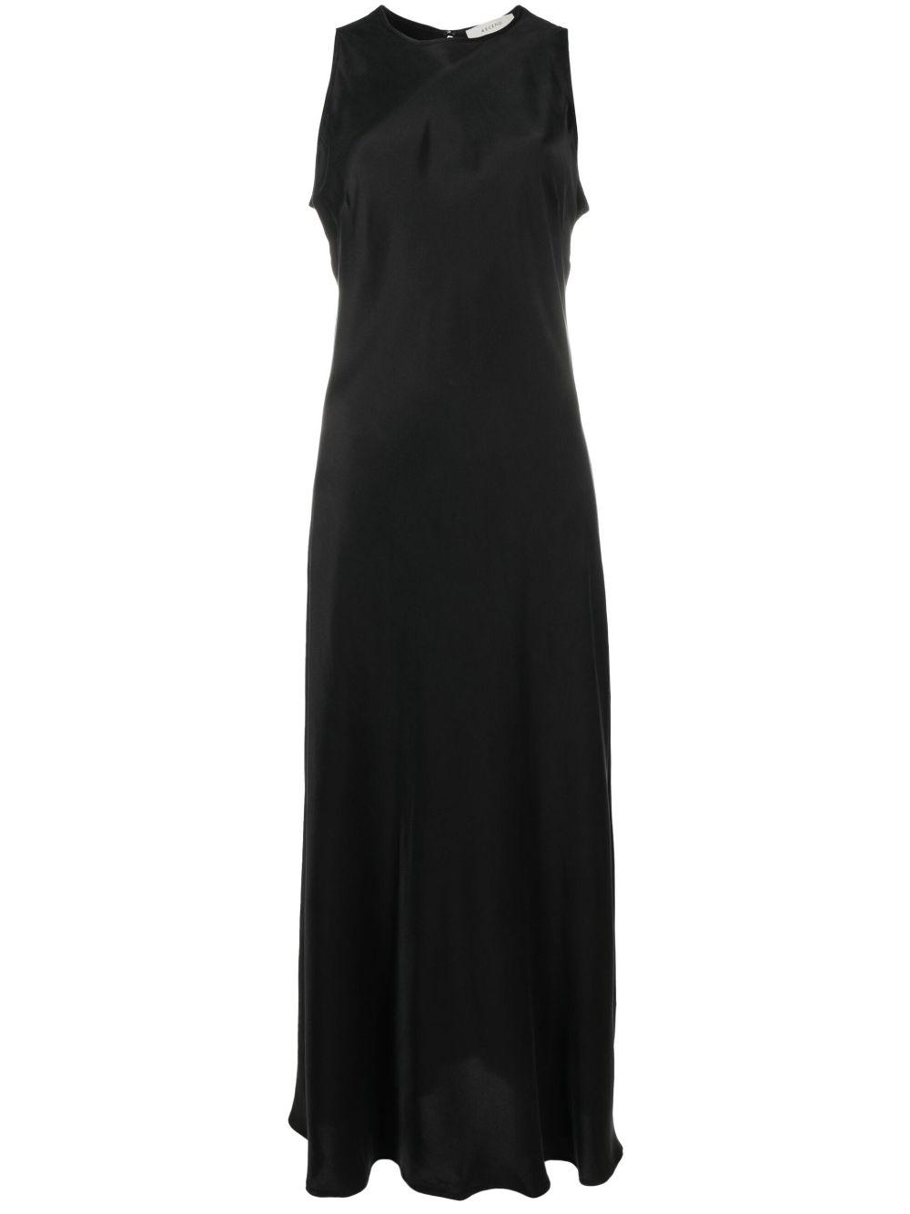 Black Valencia Silk Slip Dress