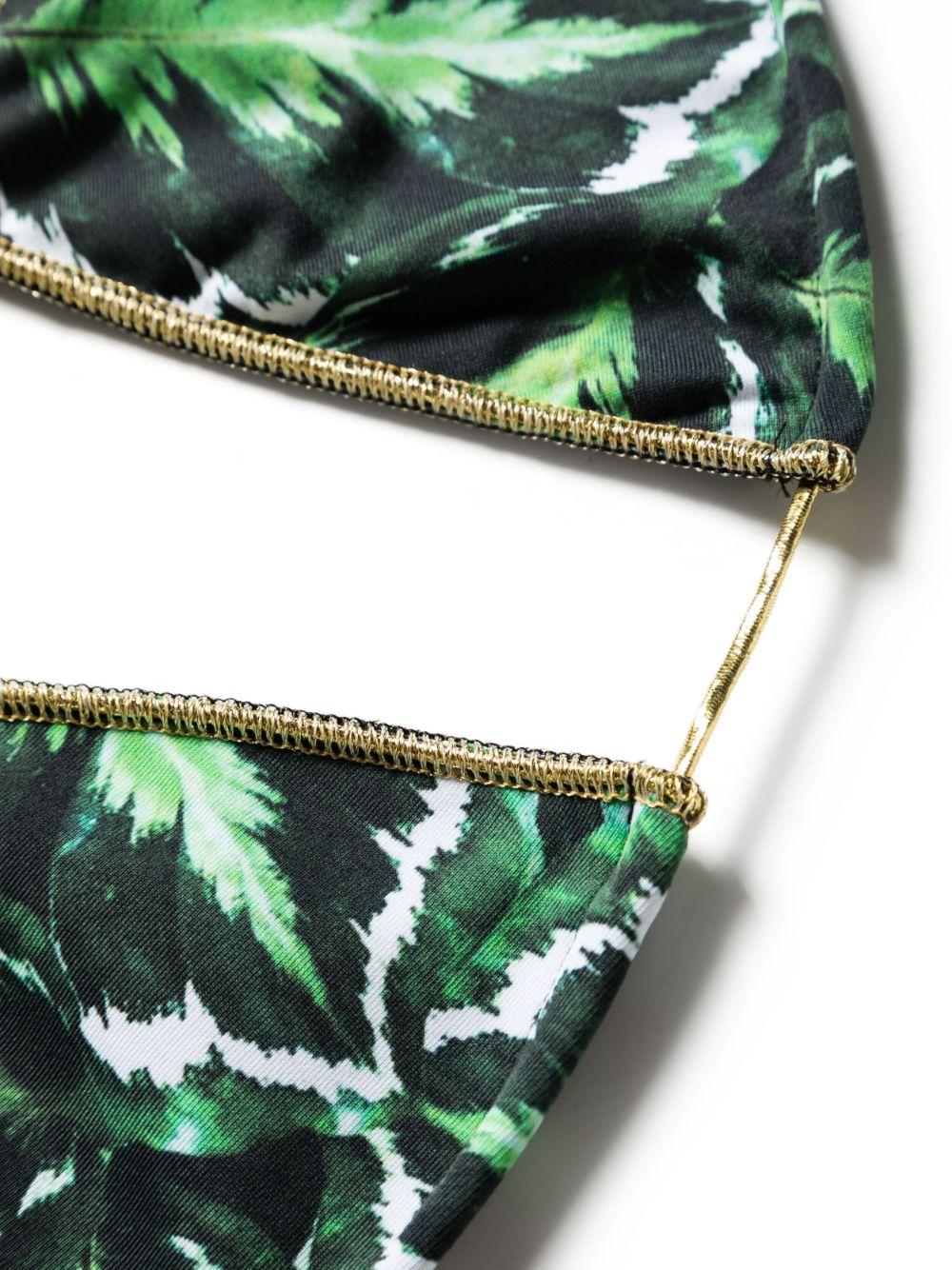 green Sam leaf-print bikini