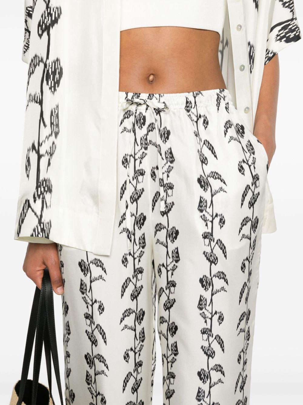 White Aurelia Silk Trousers